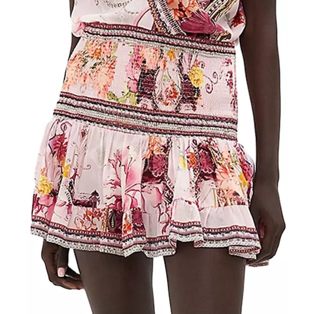 Camilla Pink Floral Mini Skirt